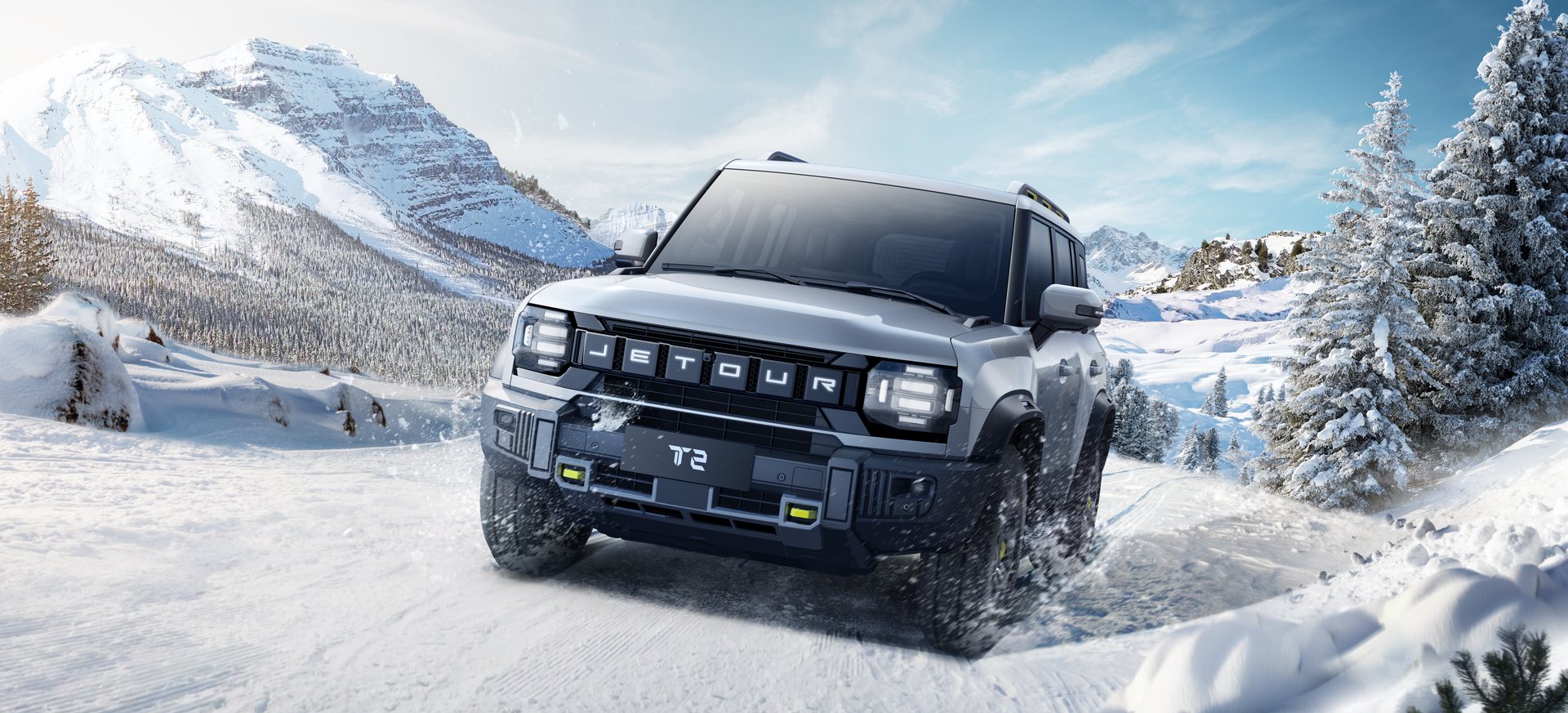 Jetour T2 driving through snow
