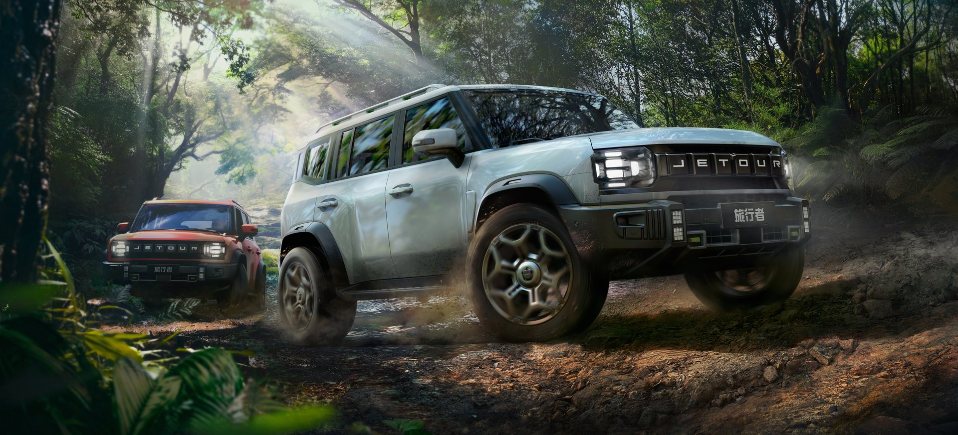 Jetour T2 on a forest trail